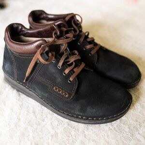 FINN COMFORT LINZ BROWN BLACK NUBUK LEATHER SHOES Boots Sz 44 $425 US sz 10.5-11